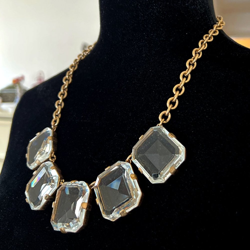 J. Crew Square Cut Large Rhinestone Necklace